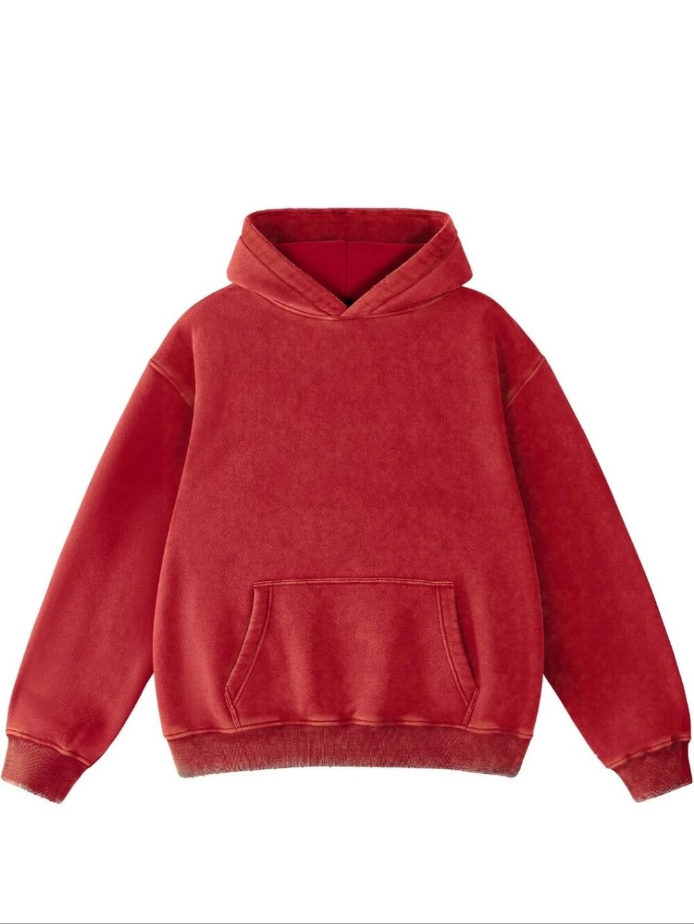 Mens Vintage Acid Wash Hoodie Oversized Heavyweight Fleece Pullover Sweatshirt - Picture 4 of 4